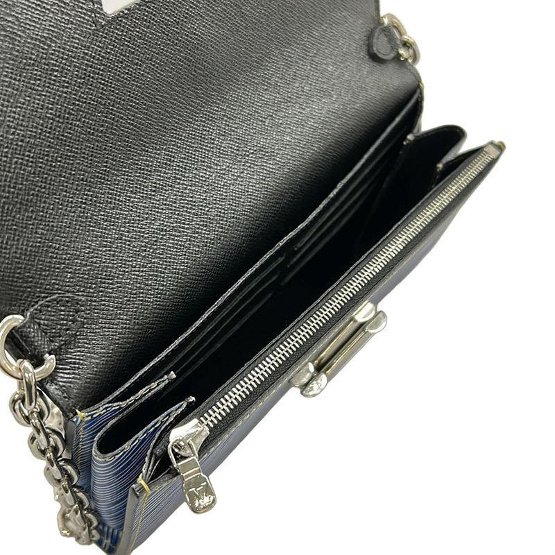 Louis Vuitton Wallet Twist Portefeuille Chain Denim Light Multi Leather