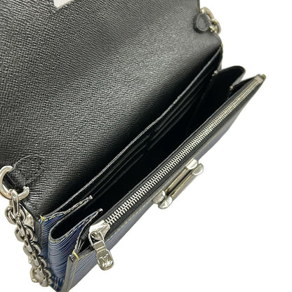 Louis Vuitton Wallet Twist Portefeuille Chain Denim Light Multi Leather