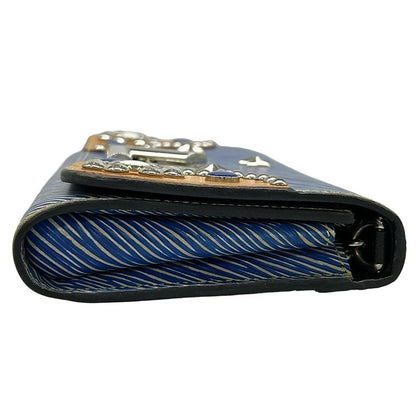 Louis Vuitton Wallet Twist Portefeuille Chain Denim Light Multi Leather