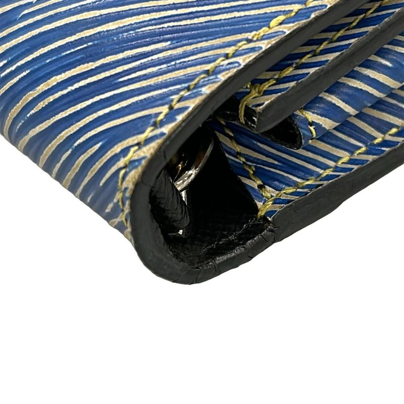 Louis Vuitton Wallet Twist Portefeuille Chain Denim Light Multi Leather