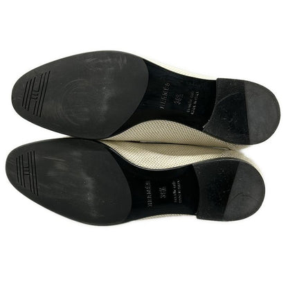Hermes Loafer 36.5 Paris Beige Brown Silver Leather