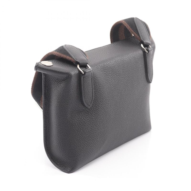 Hermes Shoulder Bag Vido Poche Black Leather