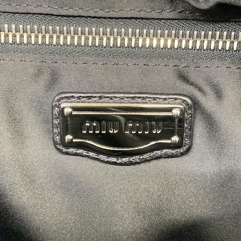 Miu Miu Handbag Matelasse Black Leather