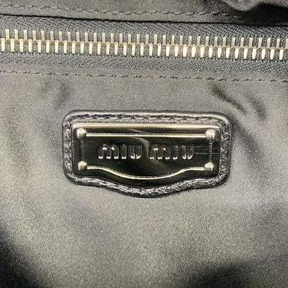 Miu Miu Handbag Matelasse Black Leather