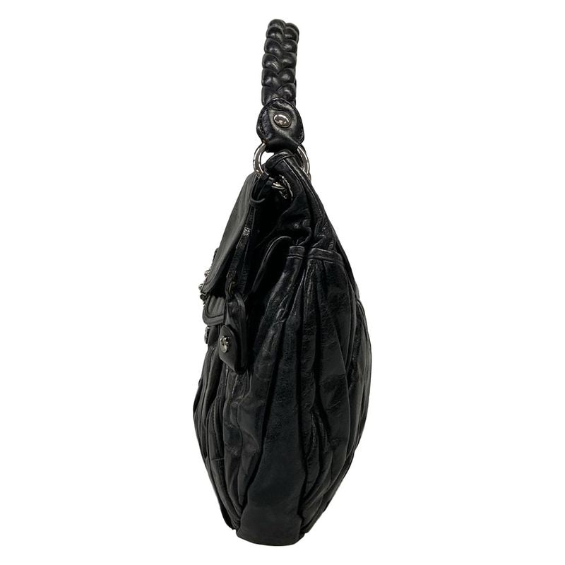 Miu Miu Handbag Matelasse Black Leather