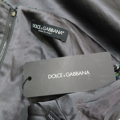 Dolce & Gabbana Tweed Sleeveless Top Tank Top 40 Blue