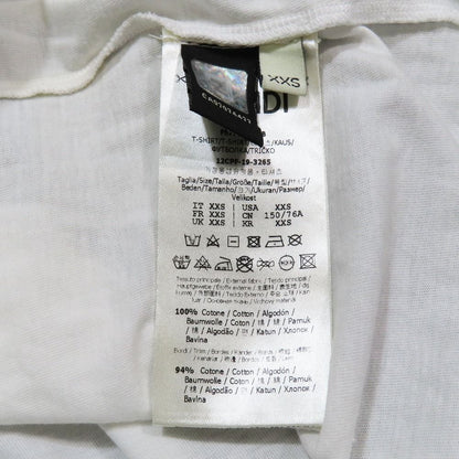 Fendi Gloria T-Shirt Short Sleeve Crew Neck Sequin Logo Print Top XS White