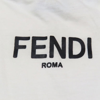 Fendi Gloria T-Shirt Short Sleeve Crew Neck Sequin Logo Print Top XS White