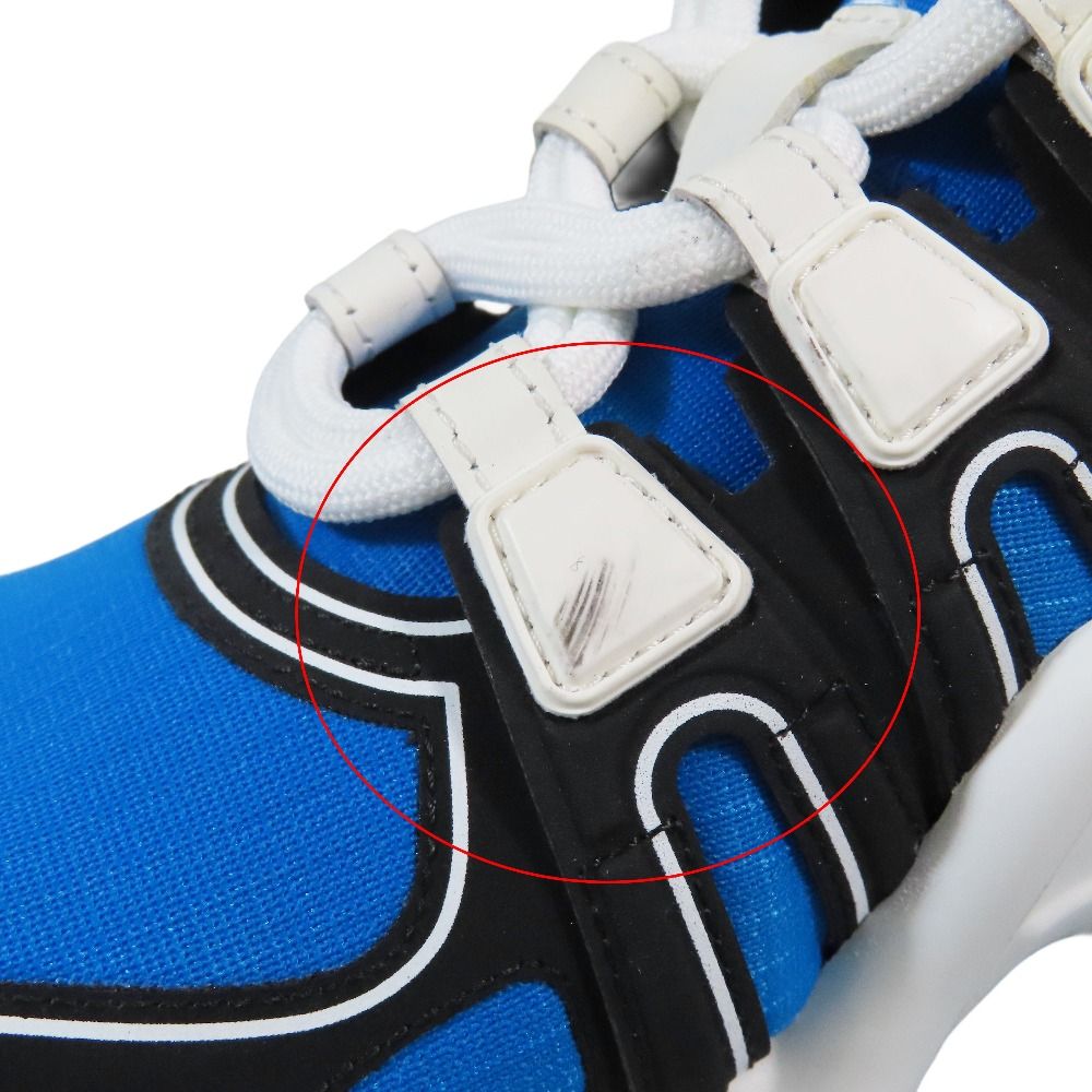 Louis Vuitton Low Cut Sneakers Shoes 34.5 Blue Black Green White