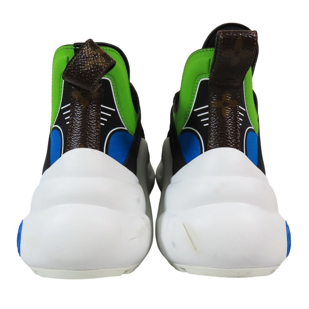 Louis Vuitton Low Cut Sneakers Shoes 34.5 Blue Black Green White