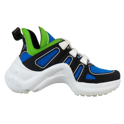 Louis Vuitton Low Cut Sneakers Shoes 34.5 Blue Black Green White