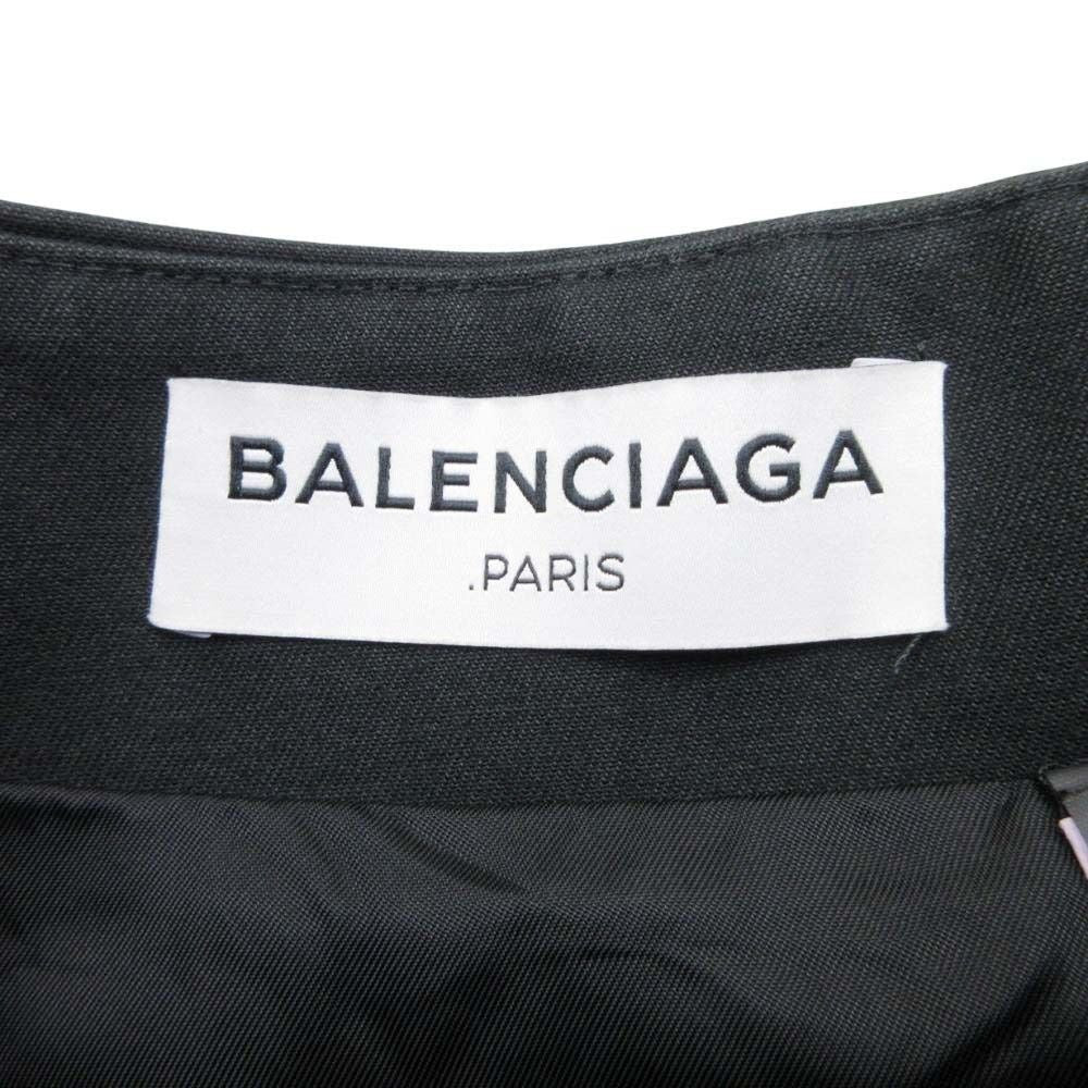 Balenciaga Kick Skirt Box Knee Length Irregular Hem Cotton 34 Black
