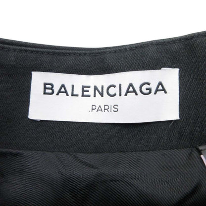 Balenciaga Kick Skirt Box Knee Length Irregular Hem Cotton 34 Black