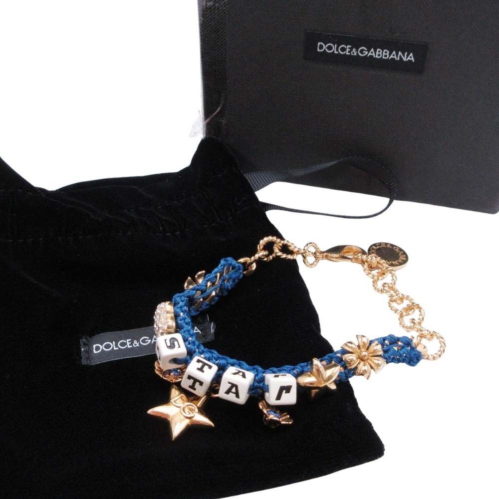 Dolce & Gabbana I Am the Star Bracelet Charm Gold Blue