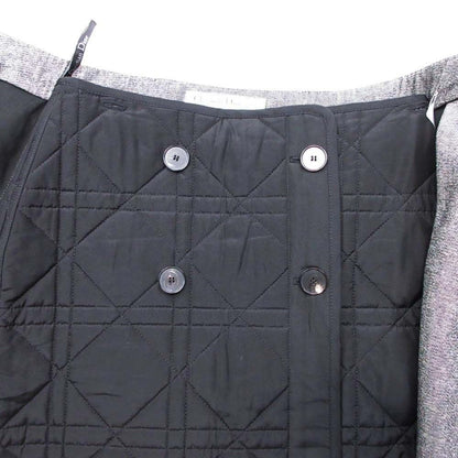 Dior Cannage Quilted Liner Knee Length Skirt 38 Gray