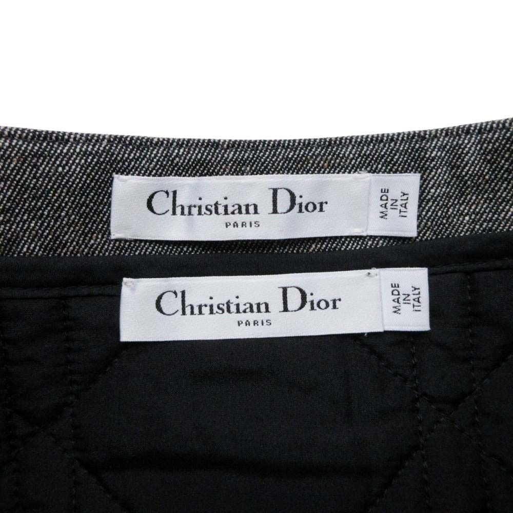 Dior Cannage Quilted Liner Knee Length Skirt 38 Gray