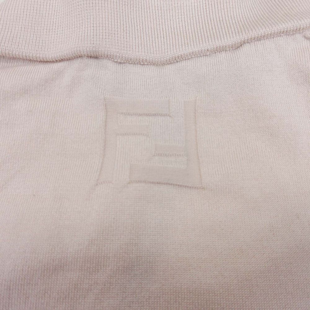 Fendi Layered Knit Dress Docking High Neck Top Long Sleeve 38 Beige