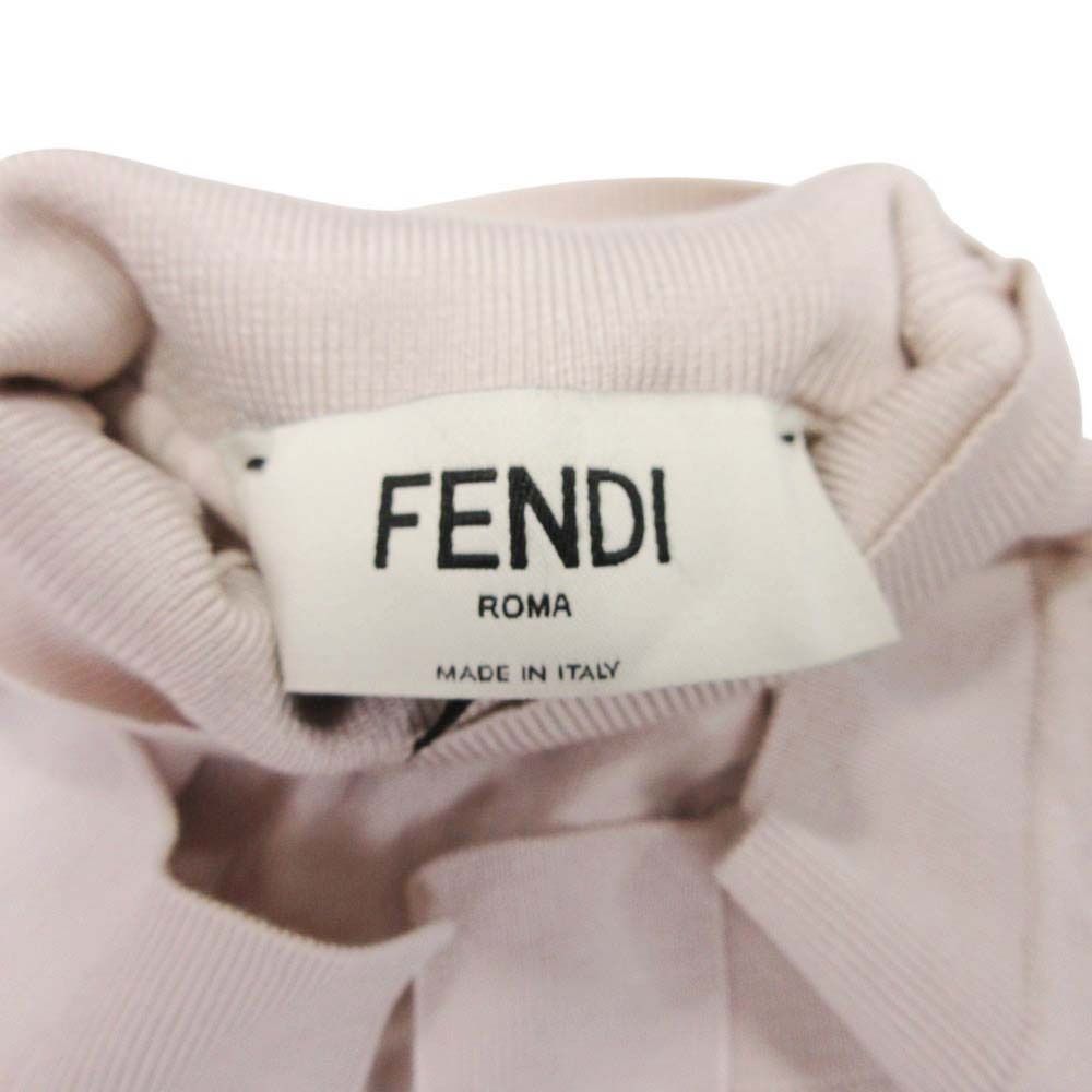 Fendi Layered Knit Dress Docking High Neck Top Long Sleeve 38 Beige