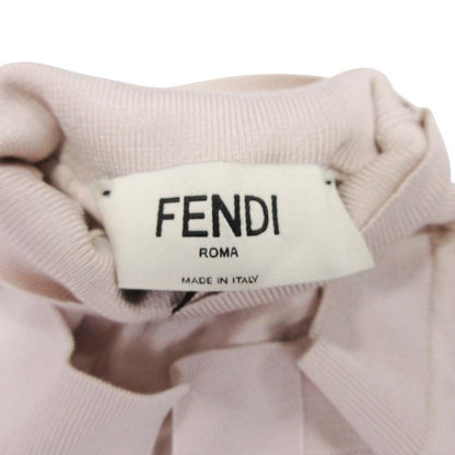Fendi Layered Knit Dress Docking High Neck Top Long Sleeve 38 Beige