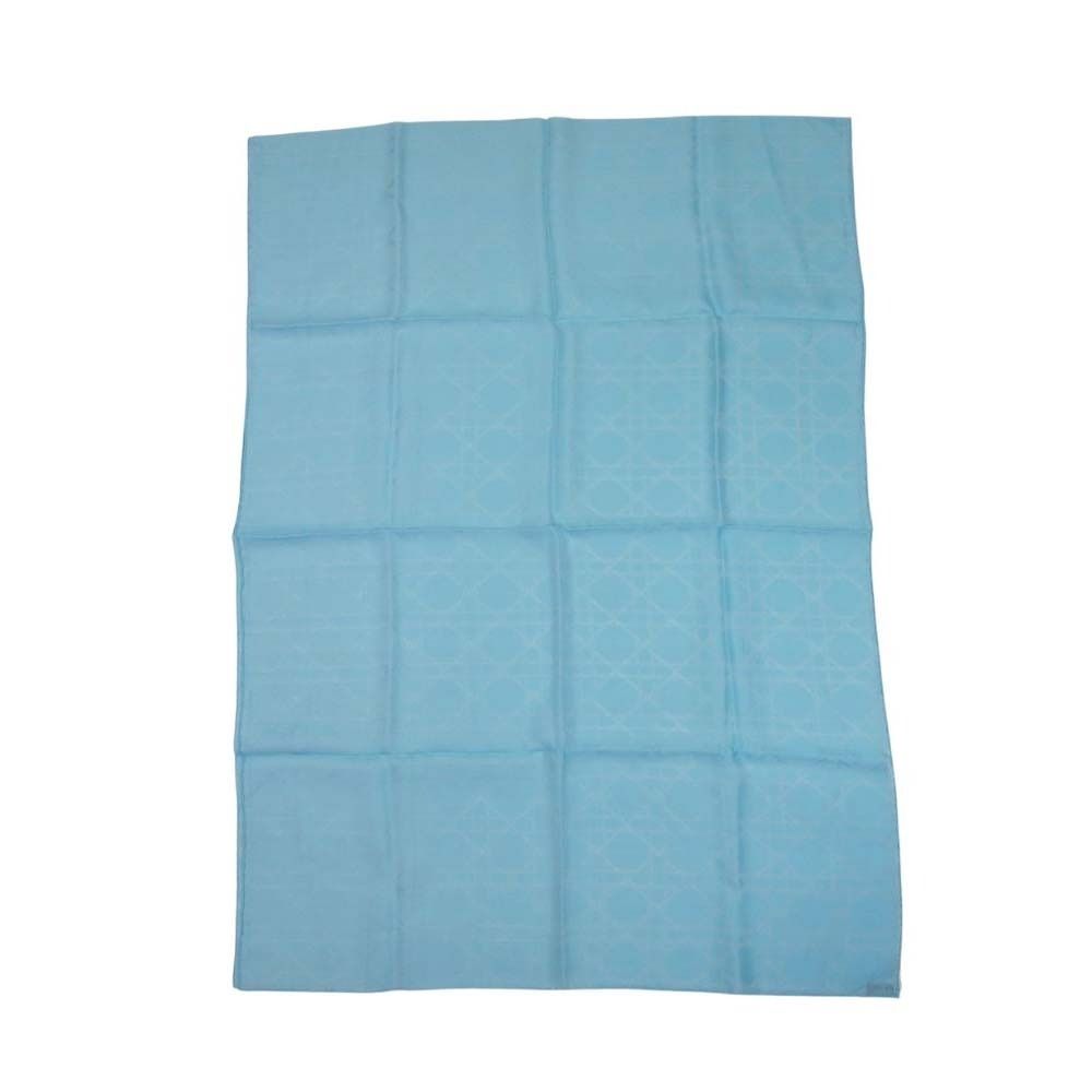 Dior Cannage Silk Jacquard Shawl Light Blue Scarf