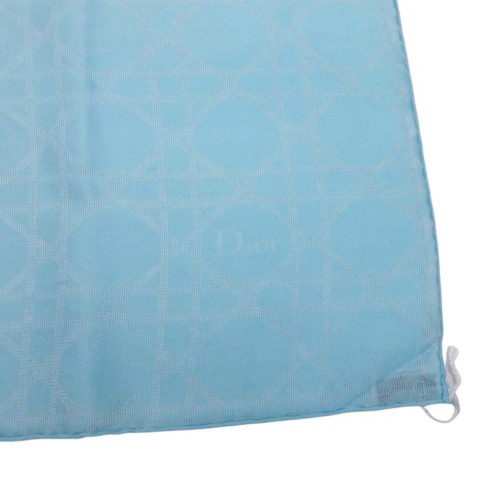 Dior Cannage Silk Jacquard Shawl Light Blue Scarf