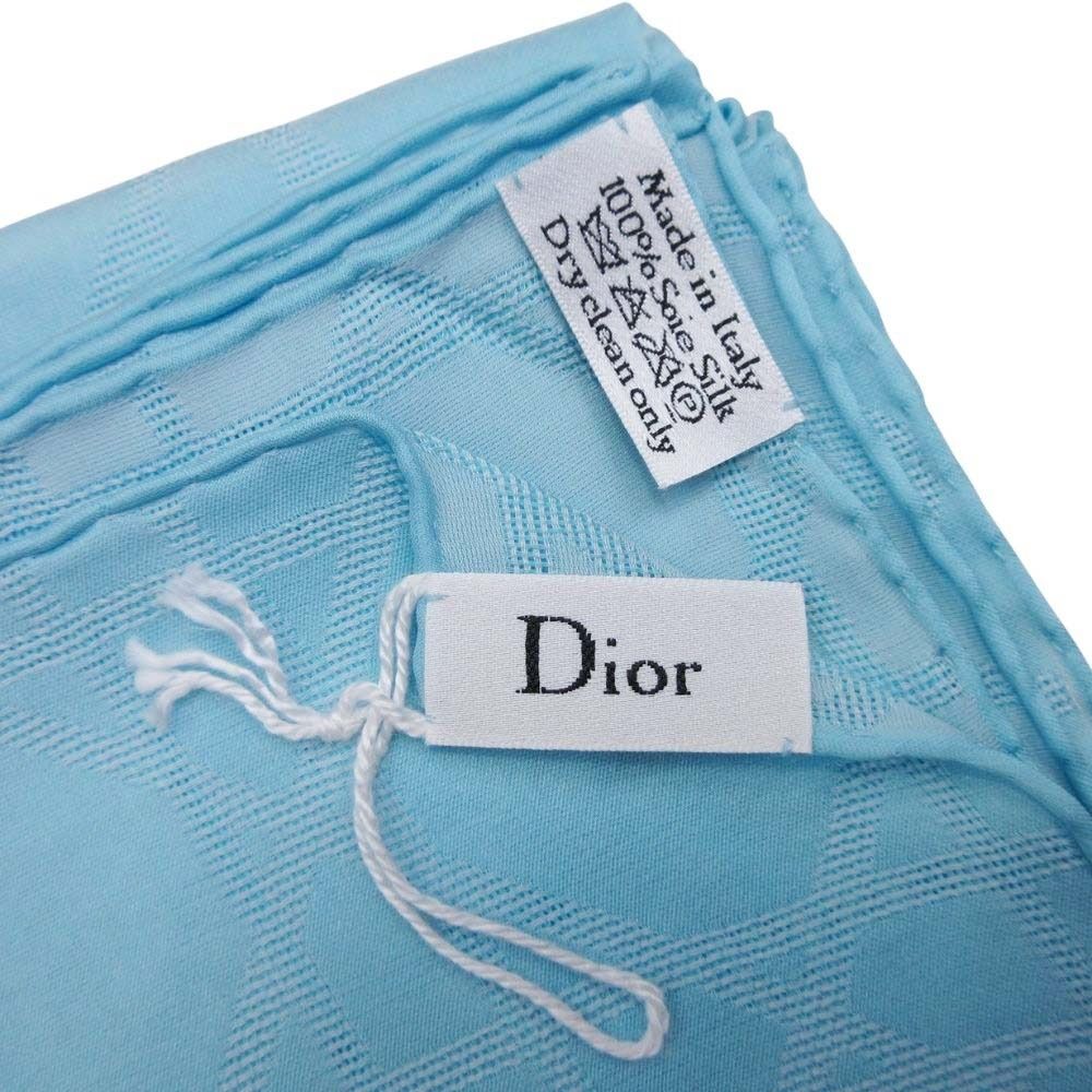 Dior Cannage Silk Jacquard Shawl Light Blue Scarf
