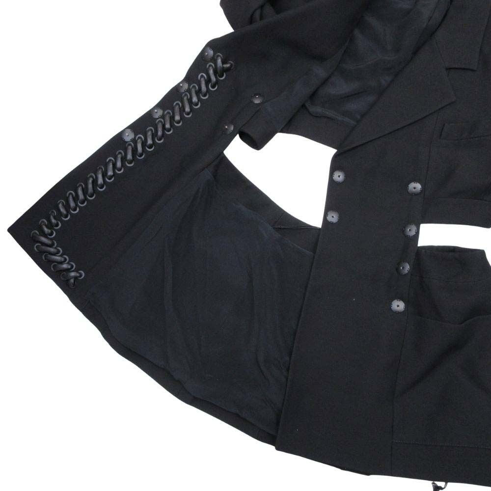 Fendi Silk Blend Lambskin Waist Cutout Jacket Dress 40 Black