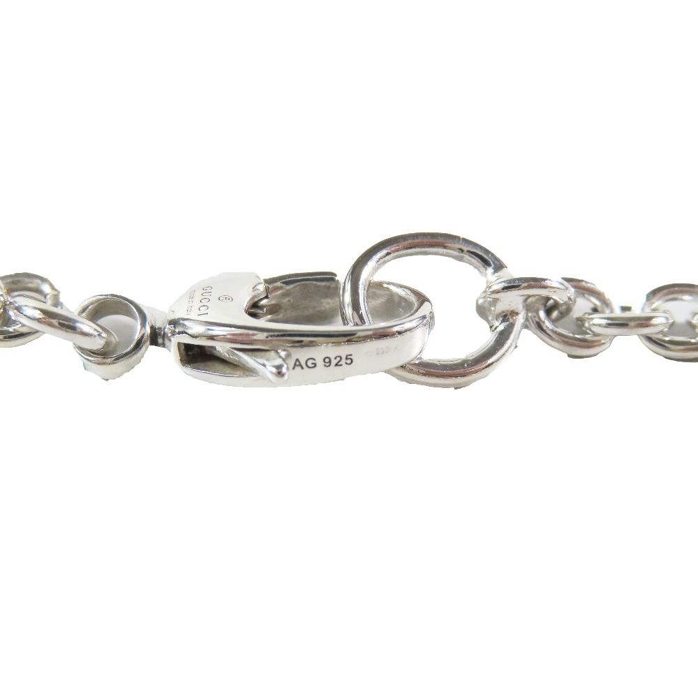 Gucci Polished Interlocking Chain Necklace Pendant Silver