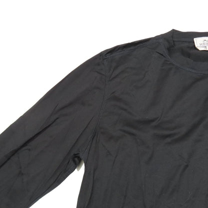 Hermes Blue Stitch Long Sleeve T-Shirt Cotton Long T L Glossy Black