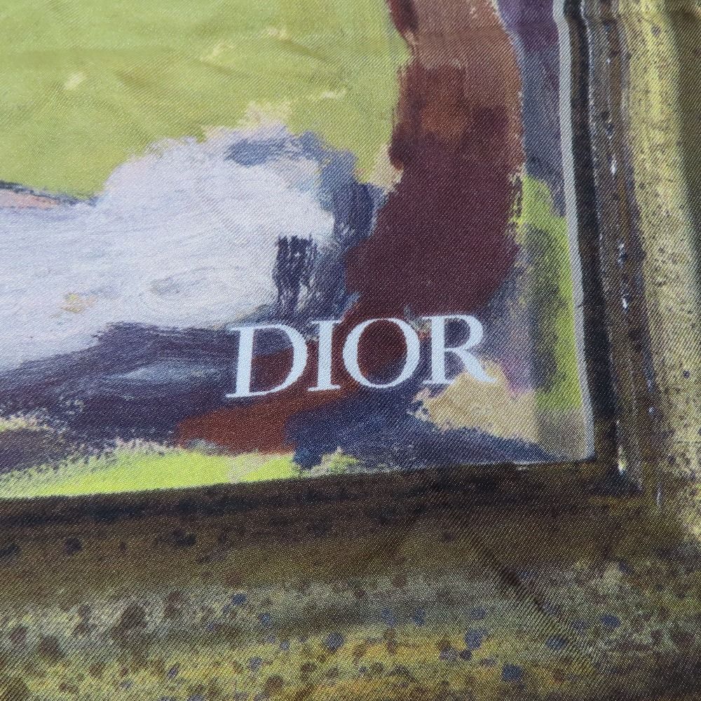Dior Duncan Grant Square Scarfskin Bandana Silk Painting Graphic Multicolor