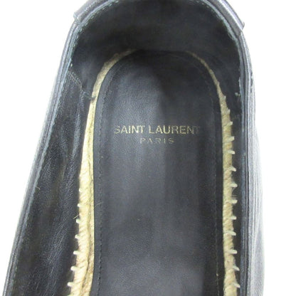 Saint Laurent Paris Espadrilles Leather Slip on Shoes Logo Embroidery
