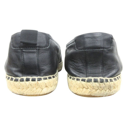 Saint Laurent Paris Espadrilles Leather Slip on Shoes Logo Embroidery