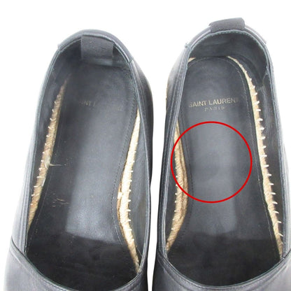 Saint Laurent Paris Espadrilles Leather Slip on Shoes Logo Embroidery