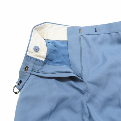 Fendi Wide Pants Trousers Boots Cut Pleated Logo Belt 40 Sac Blue