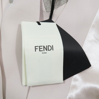 Fendi Inside Out Cropped Tailored Jacket Black Leather Short Length Pink 40