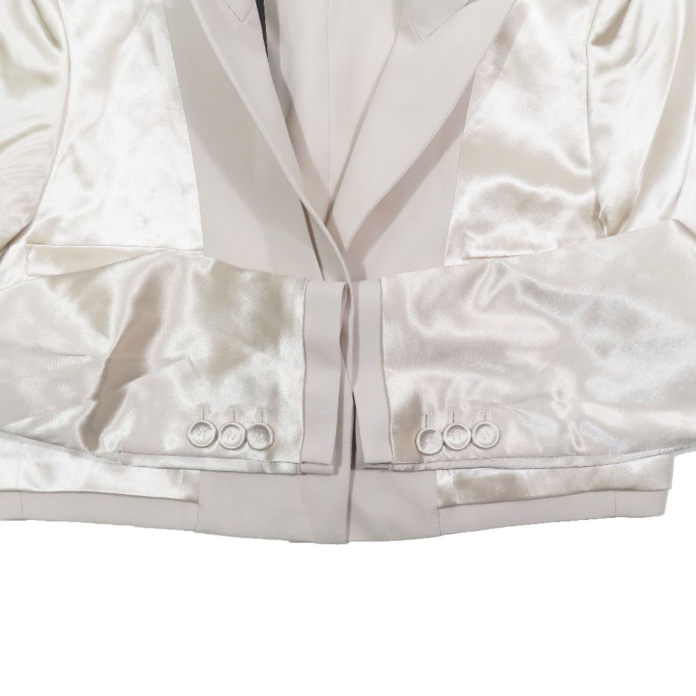 Fendi Inside Out Cropped Tailored Jacket Black Leather Short Length Pink 40