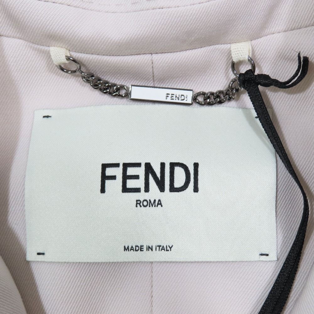 Fendi Inside Out Cropped Tailored Jacket Black Leather Short Length Pink 40