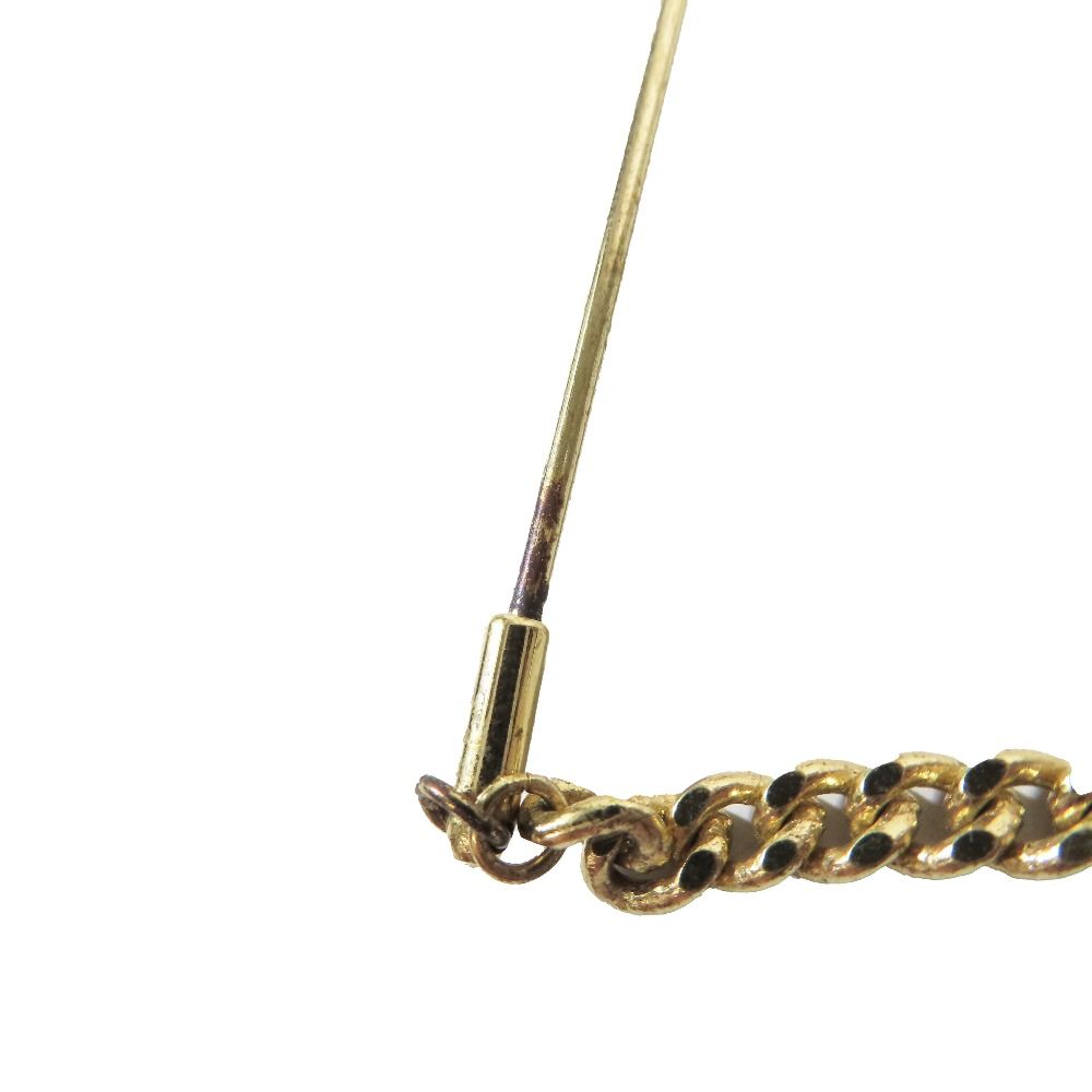 Dolce & Gabbana Crystal Bijou Brooch Lapel Pin Chain Corsage Gold
