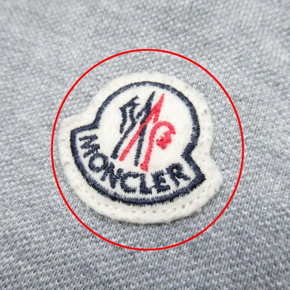 Moncler Polo Shirt Pique Cles Rick Logo Patch Pullover Top Short Sleeve S Gray