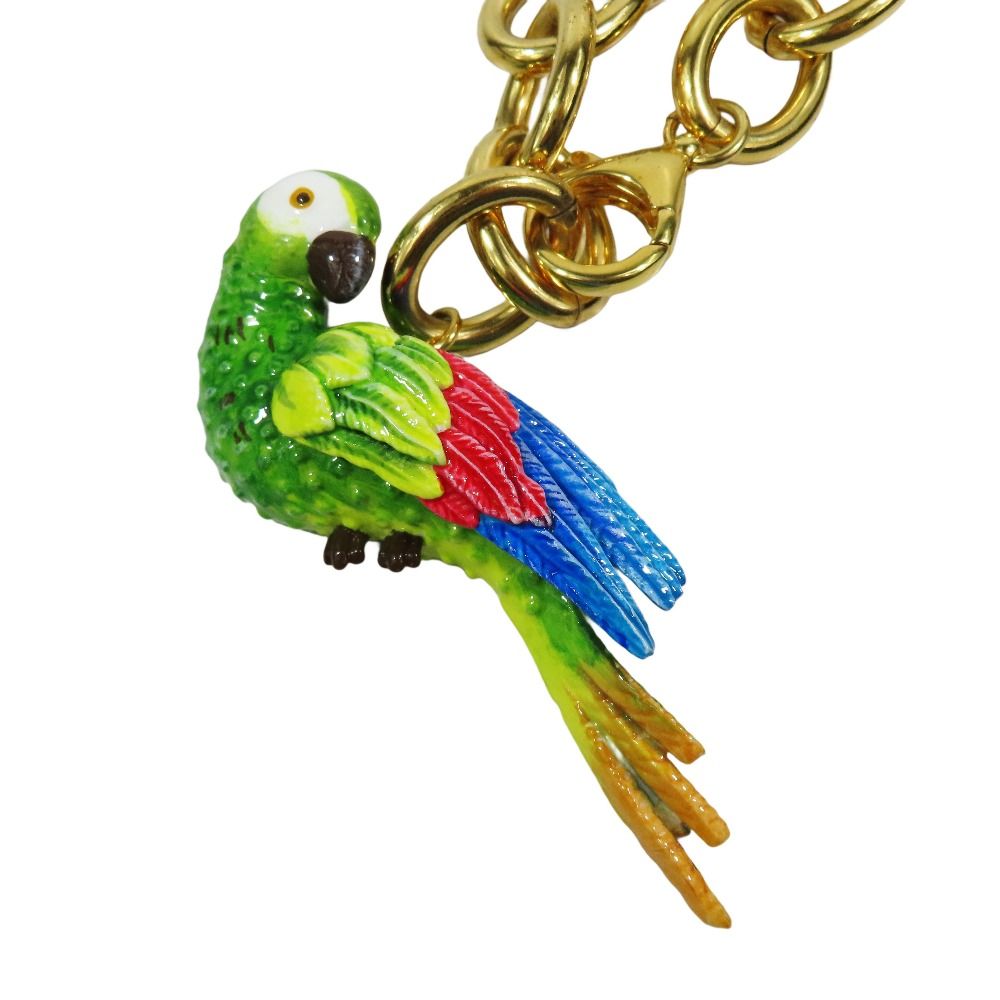 Dolce & Gabbana Big Silhouette Chain Necklace Parrot Motif Gold