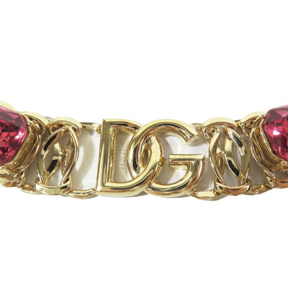 Dolce & Gabbana DG Logo Chain Necklace Visual Stone Gold