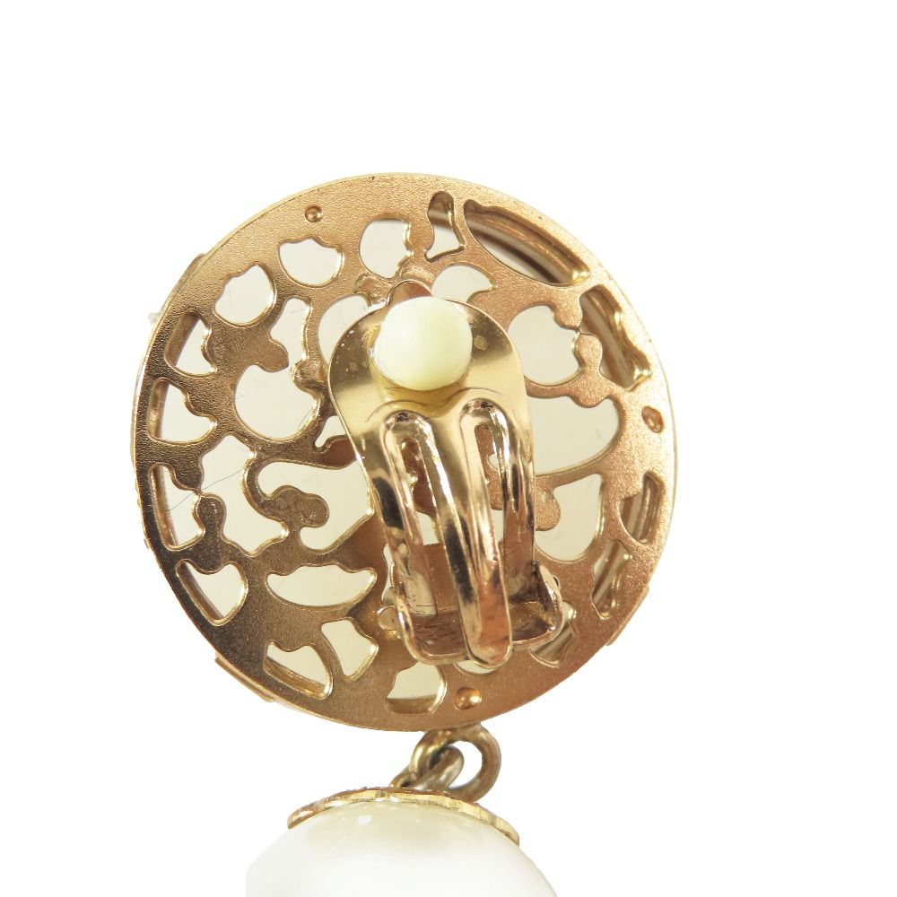 Dolce & Gabbana Big Pearl Earrings Bijou Color Stone Extra Large White
