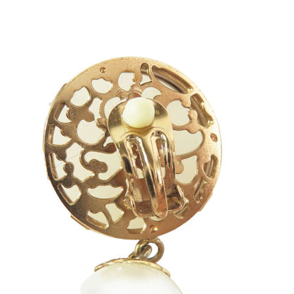 Dolce & Gabbana Big Pearl Earrings Bijou Color Stone Extra Large White
