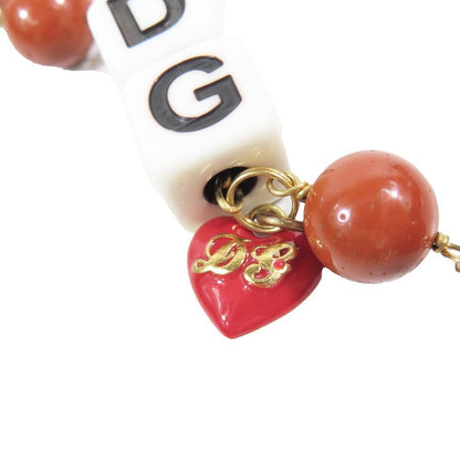 Dolce & Gabbana DG Logo Dice Necklace Beads Crown Charm