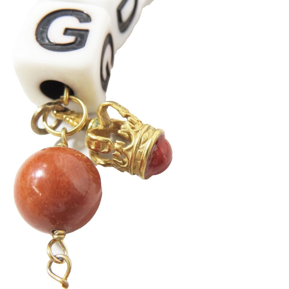 Dolce & Gabbana DG Logo Dice Necklace Beads Crown Charm