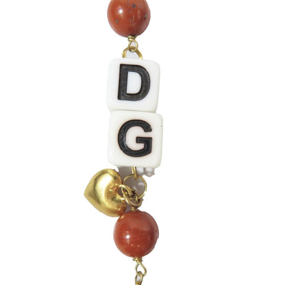 Dolce & Gabbana DG Logo Dice Necklace Beads Crown Charm