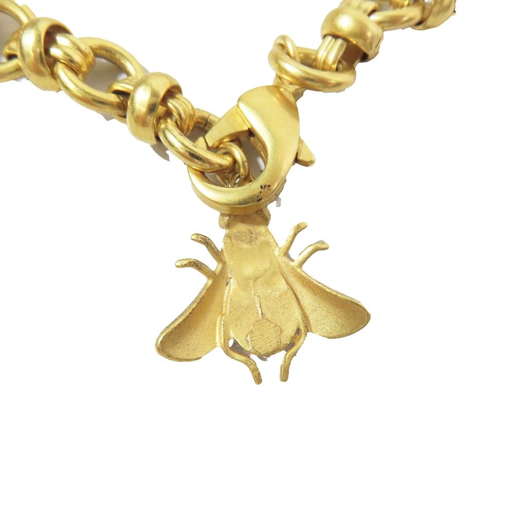 Dolce & Gabbana Insect Leaf Motif Necklace Pearl Visual Chain Gold