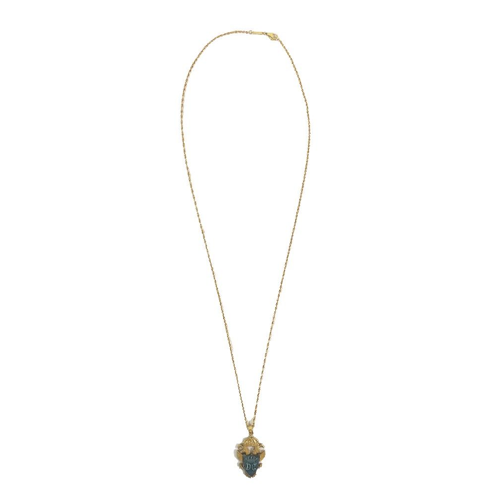 Dolce & Gabbana Necklace DG Cles Emblem Double Headed Eagle Pendant Gold