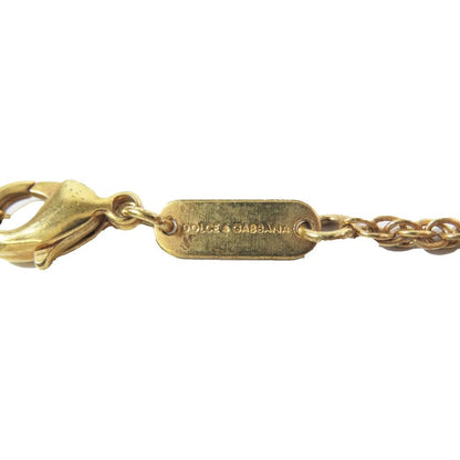 Dolce & Gabbana Necklace DG Cles Emblem Double Headed Eagle Pendant Gold