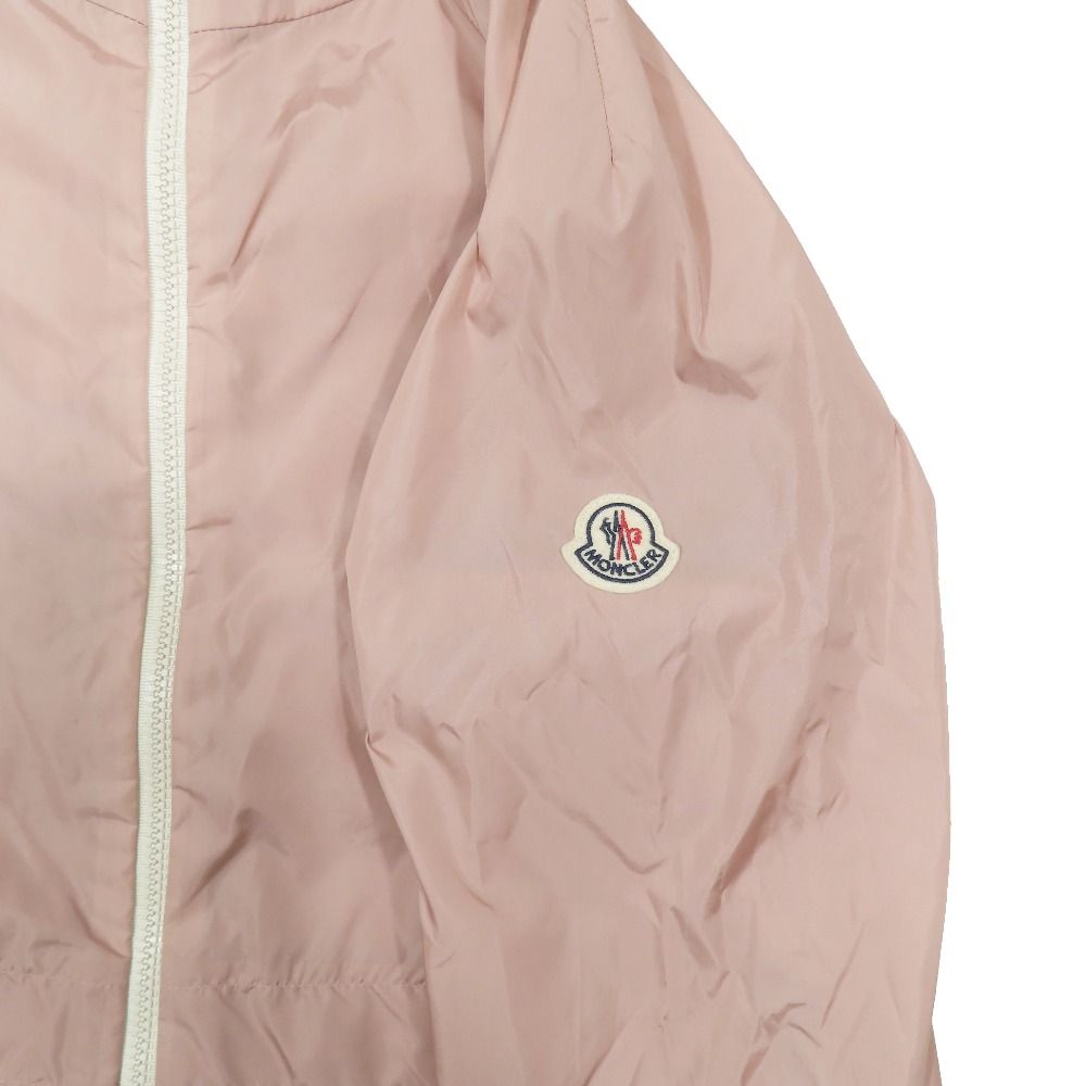Moncler Eau Giubbotto Mountain Hoodie Nylon Jacket Zip Logo Patch Pink 2